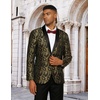 image:imageCOOFANDY Mens Floral Tuxedo Jacket Paisley Shawl Lapel Suit Blazer Jacket for DinnerPromWeddingGolden
