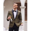 image:imageCOOFANDY Mens Floral Tuxedo Jacket Paisley Shawl Lapel Suit Blazer Jacket for DinnerPromWeddingGolden