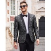 image:imageCOOFANDY Mens Floral Tuxedo Jacket Paisley Shawl Lapel Suit Blazer Jacket for DinnerPromWeddingGrey