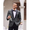 image:imageCOOFANDY Mens Floral Tuxedo Jacket Paisley Shawl Lapel Suit Blazer Jacket for DinnerPromWeddingGrey
