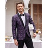 image:imageCOOFANDY Mens Floral Tuxedo Jacket Paisley Shawl Lapel Suit Blazer Jacket for DinnerPromWeddingPurple