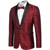 image:imageCOOFANDY Mens Floral Tuxedo Jacket Paisley Shawl Lapel Suit Blazer Jacket for DinnerPromWeddingRed