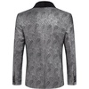 image:imageCOOFANDY Mens Floral Tuxedo Jacket Paisley Shawl Lapel Suit Blazer Jacket for DinnerPromWeddingSilver