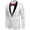 image:imageCOOFANDY Mens Floral Tuxedo Jacket Paisley Shawl Lapel Suit Blazer Jacket for DinnerPromWeddingWhite