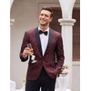 image:imageCOOFANDY Mens Floral Tuxedo Jacket Paisley Shawl Lapel Suit Blazer Jacket for DinnerPromWeddingWine Red