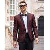 image:imageCOOFANDY Mens Floral Tuxedo Jacket Paisley Shawl Lapel Suit Blazer Jacket for DinnerPromWeddingWine Red