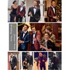 image:imageCOOFANDY Mens Floral Tuxedo Jacket Paisley Shawl Lapel Suit Blazer Jacket for DinnerPromWeddingWine Red