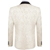 image:imageCOOFANDY Mens Floral Tuxedo One Button Luxury Shiny Blazer Dinner Party Prom Wedding Suit Jacket1  Beige White