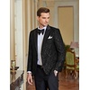 image:imageCOOFANDY Mens Floral Tuxedo One Button Luxury Shiny Blazer Dinner Party Prom Wedding Suit Jacket1  Black