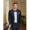 image:imageCOOFANDY Mens Floral Tuxedo One Button Luxury Shiny Blazer Dinner Party Prom Wedding Suit Jacket1  Black