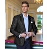 image:imageCOOFANDY Mens Floral Tuxedo One Button Luxury Shiny Blazer Dinner Party Prom Wedding Suit Jacket1  Black