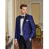 image:imageCOOFANDY Mens Floral Tuxedo One Button Luxury Shiny Blazer Dinner Party Prom Wedding Suit Jacket1  Blue
