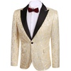 image:imageCOOFANDY Mens Floral Tuxedo One Button Luxury Shiny Blazer Dinner Party Prom Wedding Suit Jacket1  Golden