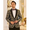 image:imageCOOFANDY Mens Floral Tuxedo One Button Luxury Shiny Blazer Dinner Party Prom Wedding Suit Jacket1  Golden Yellow