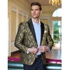 image:imageCOOFANDY Mens Floral Tuxedo One Button Luxury Shiny Blazer Dinner Party Prom Wedding Suit Jacket1  Golden Yellow