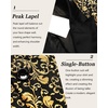 image:imageCOOFANDY Mens Floral Tuxedo One Button Luxury Shiny Blazer Dinner Party Prom Wedding Suit Jacket1  Golden Yellow