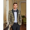 image:imageCOOFANDY Mens Floral Tuxedo One Button Luxury Shiny Blazer Dinner Party Prom Wedding Suit Jacket1  Golden Yellow