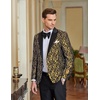 image:imageCOOFANDY Mens Floral Tuxedo One Button Luxury Shiny Blazer Dinner Party Prom Wedding Suit Jacket1  Golden Yellow