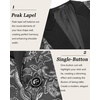 image:imageCOOFANDY Mens Floral Tuxedo One Button Luxury Shiny Blazer Dinner Party Prom Wedding Suit Jacket1  Grey