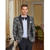 image:imageCOOFANDY Mens Floral Tuxedo One Button Luxury Shiny Blazer Dinner Party Prom Wedding Suit Jacket1  Grey
