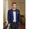 image:imageCOOFANDY Mens Floral Tuxedo One Button Luxury Shiny Blazer Dinner Party Prom Wedding Suit Jacket1  Navy Blue
