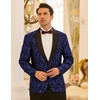image:imageCOOFANDY Mens Floral Tuxedo One Button Luxury Shiny Blazer Dinner Party Prom Wedding Suit Jacket1  Navy Blue