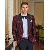 image:imageCOOFANDY Mens Floral Tuxedo One Button Luxury Shiny Blazer Dinner Party Prom Wedding Suit Jacket1  Red