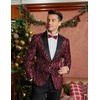 image:imageCOOFANDY Mens Floral Tuxedo One Button Luxury Shiny Blazer Dinner Party Prom Wedding Suit Jacket1  Red
