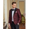 image:imageCOOFANDY Mens Floral Tuxedo One Button Luxury Shiny Blazer Dinner Party Prom Wedding Suit Jacket1  Red
