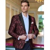 image:imageCOOFANDY Mens Floral Tuxedo One Button Luxury Shiny Blazer Dinner Party Prom Wedding Suit Jacket1  Red