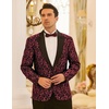 image:imageCOOFANDY Mens Floral Tuxedo One Button Luxury Shiny Blazer Dinner Party Prom Wedding Suit Jacket1  Red