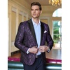 image:imageCOOFANDY Mens Floral Tuxedo One Button Luxury Shiny Blazer Dinner Party Prom Wedding Suit Jacket1 Purple