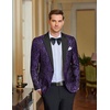 image:imageCOOFANDY Mens Floral Tuxedo One Button Luxury Shiny Blazer Dinner Party Prom Wedding Suit Jacket1 Purple