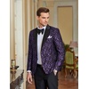 image:imageCOOFANDY Mens Floral Tuxedo One Button Luxury Shiny Blazer Dinner Party Prom Wedding Suit Jacket1 Purple