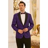 image:imageCOOFANDY Mens Floral Tuxedo One Button Luxury Shiny Blazer Dinner Party Prom Wedding Suit Jacket1 Purple