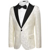 image:imageCOOFANDY Mens Floral Tuxedo One Button Luxury Shiny Blazer Dinner Party Prom Wedding Suit Jacket6  White