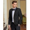 image:imageCOOFANDY Mens Floral Tuxedo One Button Luxury Shiny Blazer Dinner Party Prom Wedding Suit JacketBlack Paisley
