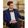 image:imageCOOFANDY Mens Floral Tuxedo One Button Luxury Shiny Blazer Dinner Party Prom Wedding Suit JacketBlue Paisley