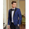 image:imageCOOFANDY Mens Floral Tuxedo One Button Luxury Shiny Blazer Dinner Party Prom Wedding Suit JacketBlue Paisley