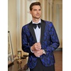 image:imageCOOFANDY Mens Floral Tuxedo One Button Luxury Shiny Blazer Dinner Party Prom Wedding Suit JacketBlue Paisley