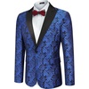 image:imageCOOFANDY Mens Floral Tuxedo One Button Luxury Shiny Blazer Dinner Party Prom Wedding Suit JacketBlue Paisley Floral