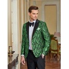 image:imageCOOFANDY Mens Floral Tuxedo One Button Luxury Shiny Blazer Dinner Party Prom Wedding Suit JacketGreen Floral