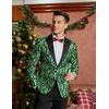 image:imageCOOFANDY Mens Floral Tuxedo One Button Luxury Shiny Blazer Dinner Party Prom Wedding Suit JacketGreen Floral