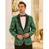 image:imageCOOFANDY Mens Floral Tuxedo One Button Luxury Shiny Blazer Dinner Party Prom Wedding Suit JacketGreen Floral