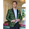 image:imageCOOFANDY Mens Floral Tuxedo One Button Luxury Shiny Blazer Dinner Party Prom Wedding Suit JacketGreen Floral