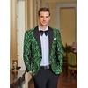 image:imageCOOFANDY Mens Floral Tuxedo One Button Luxury Shiny Blazer Dinner Party Prom Wedding Suit JacketGreen Floral