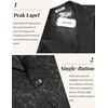 image:imageCOOFANDY Mens Floral Tuxedo One Button Luxury Shiny Blazer Dinner Party Prom Wedding Suit JacketPattern 3black