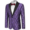 image:imageCOOFANDY Mens Floral Tuxedo One Button Luxury Shiny Blazer Dinner Party Prom Wedding Suit JacketPurple Paisley