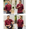 image:imageCOOFANDY Mens Floral Winje Red Printed Long Sleeve Dress Shirts Prom Wedding Party Button Down Shirts