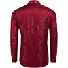 image:imageCOOFANDY Mens Floral Winje Red Printed Long Sleeve Dress Shirts Prom Wedding Party Button Down Shirts